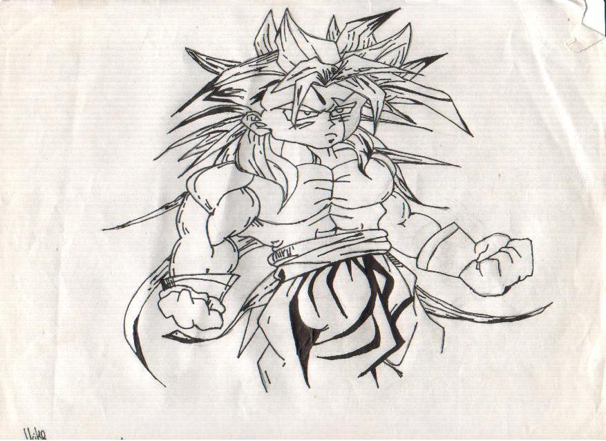 Description: From Dragon Ball Z/GT - This is Gogete, probably getting ready 